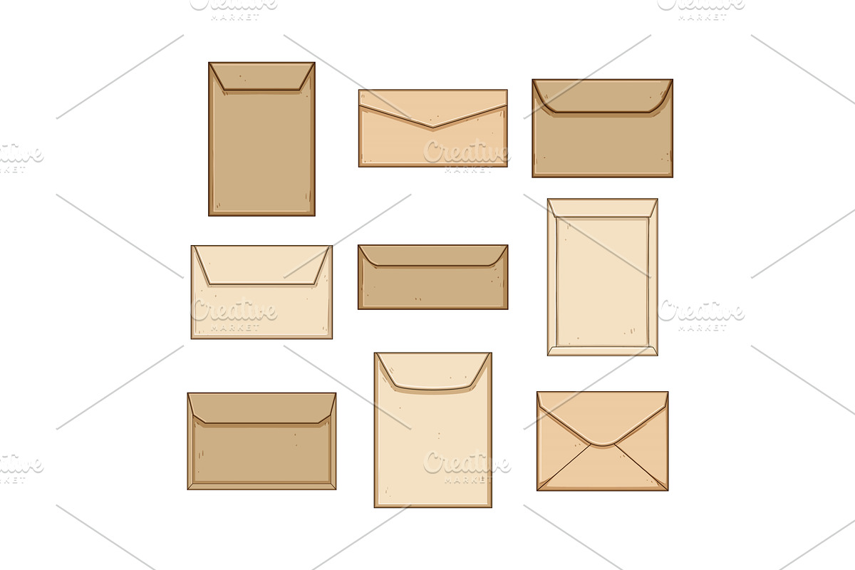 Collection of brown beige closed, an Object Illustration by pikepicture