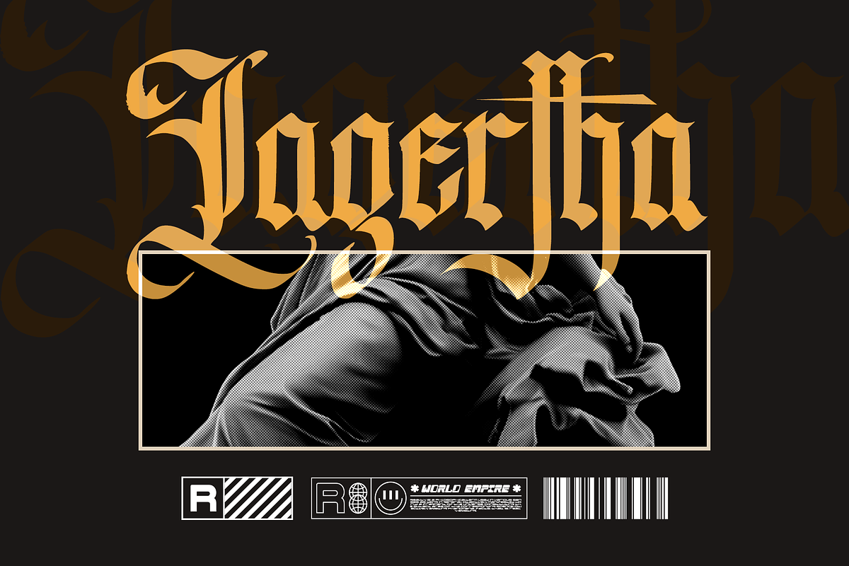 Black Amplifier Blackletter Font, a Blackletter Font by Vampstudio (Photo 2 of 13)