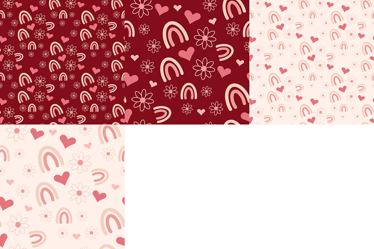 Valentines Boho Seamless Pattern, a Pattern Graphic by tchastudio (Photo 2 of 3)