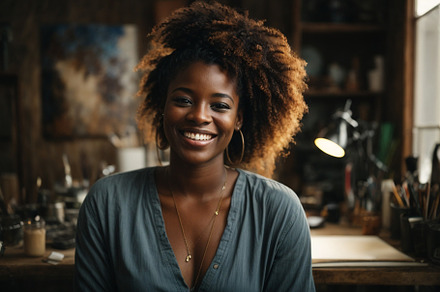 Woman in Art Studio, a Person Photo by Authority