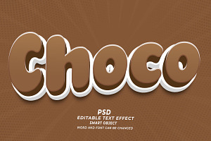 PSD Choco 3d Editable Text Effect