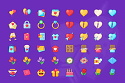 Valentines Day Icons Set, an Outline Icon by Amazing Custom Icons (Thumbnail 2 of 6)