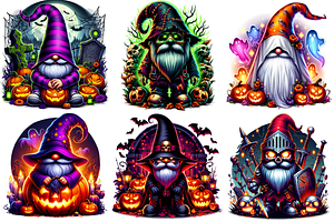 Halloween Gnomes Illustration