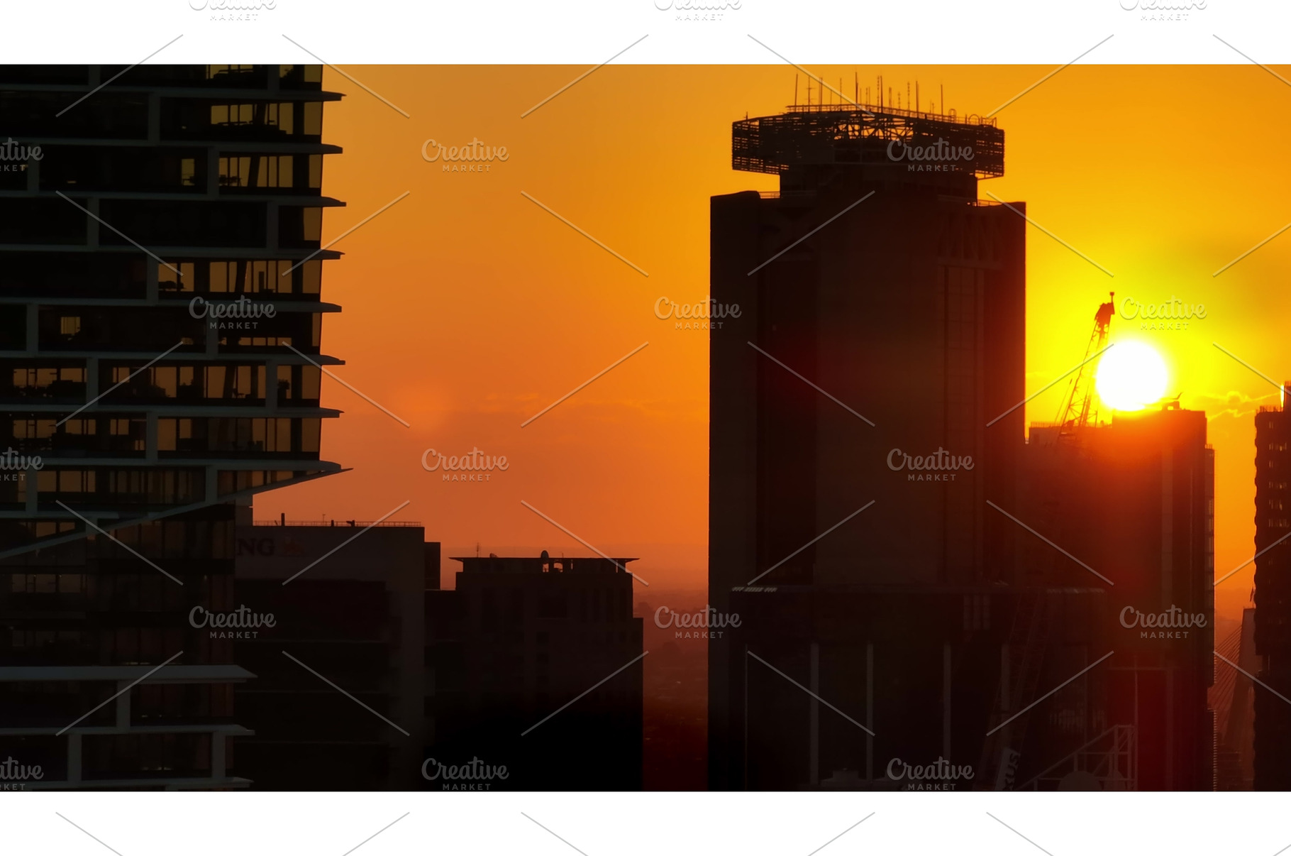 Construction crane silhouette, an Architecture Photo by Goinyk
