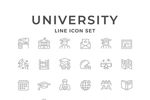 Set line icons of university, an Icon by motorama