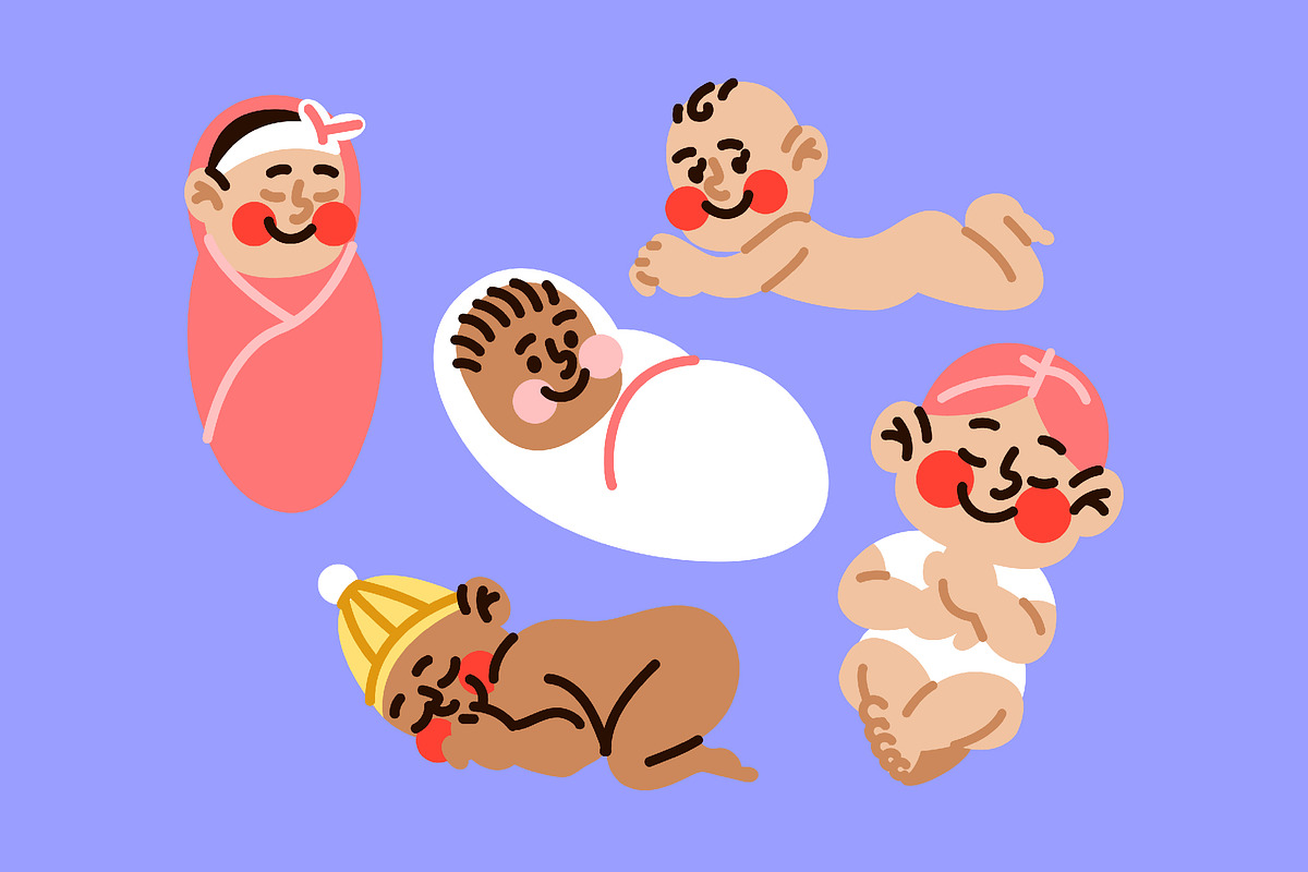Newborn Asset Illustration, an Illustration by graphicook