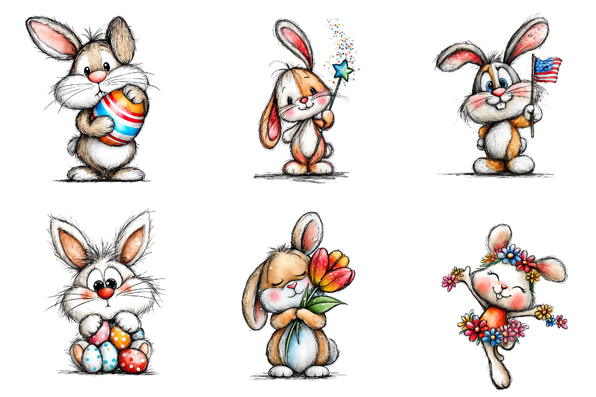Cute Cartoon-Easter Clip-art Png, an Illustration by CreationArt (Photo 3 of 6)