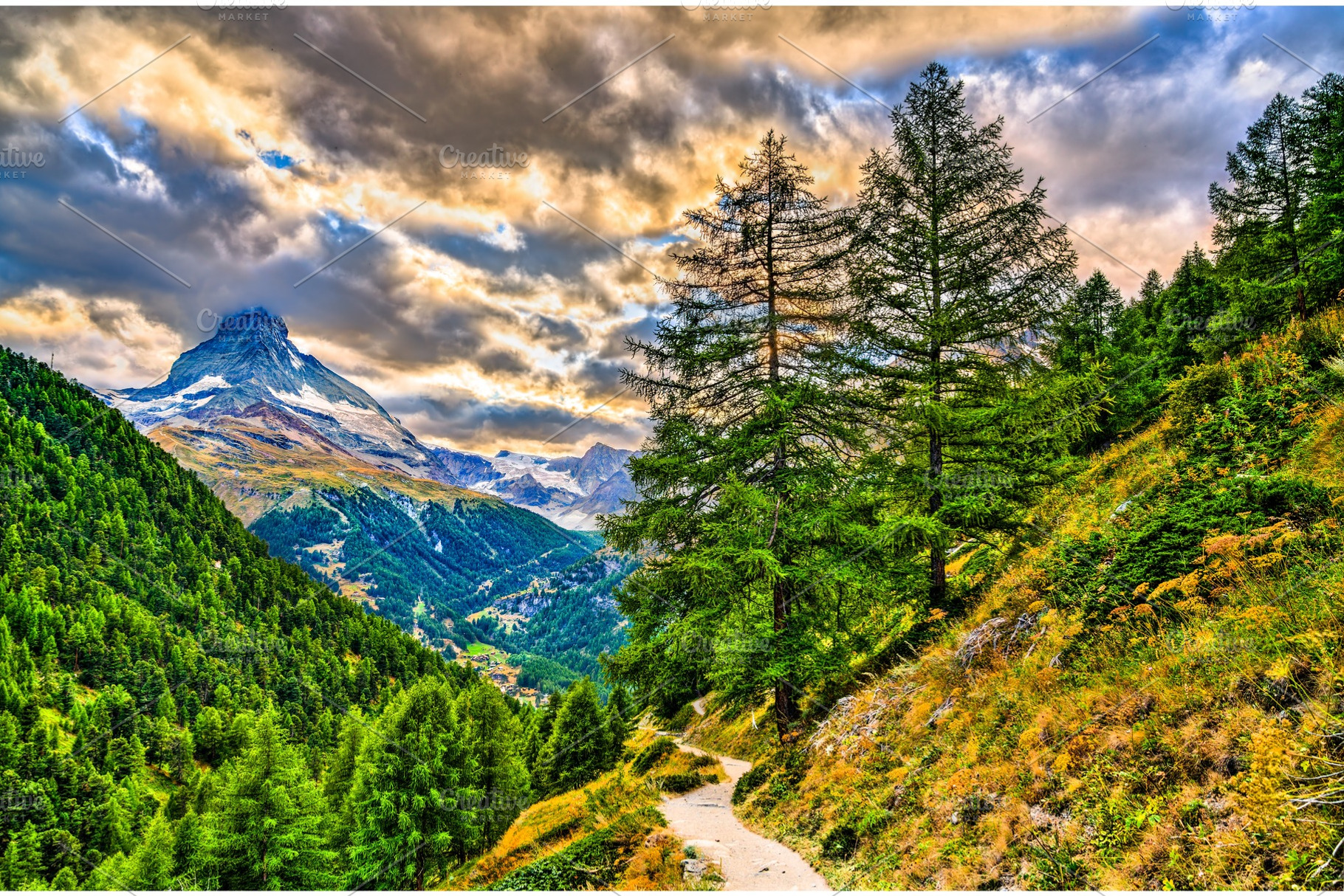View of matterhorn mountain from a stock photo containing switzerland and, a Nature Photo by Leonid Andronov