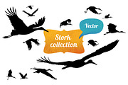 Stork flock + seamless pattern, an Object Graphic by Crazy nook (Thumbnail 1 of 2)