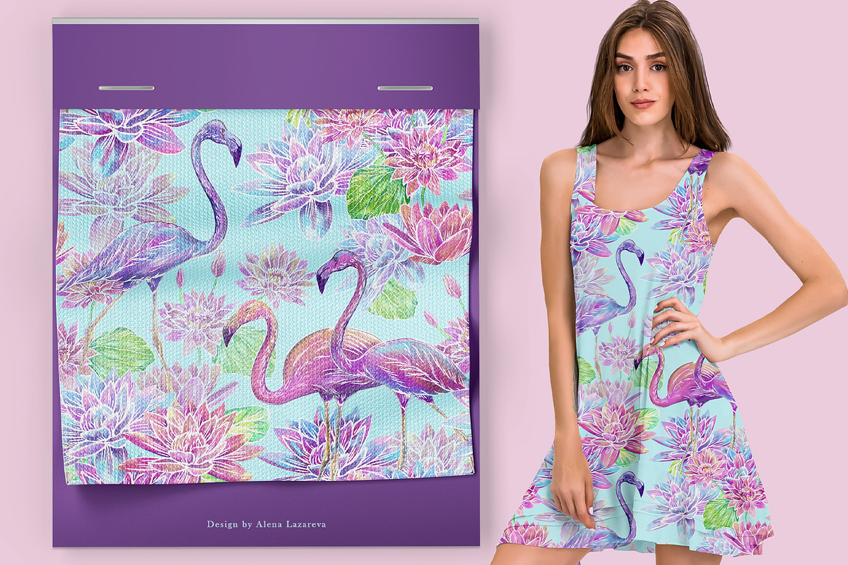 Flamingo Seamless pattern, a Pattern Graphic by Alena Lazareva (Photo 3 of 10)