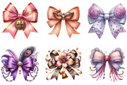 Mardi Gras Coquette Bow Clipart, an Illustration by DreamArtGraphic (Thumbnail 4 of 5)