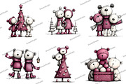 Cute Teddy Bear Couple Clipart, an Illustration by DreamArtGraphic (Thumbnail 4 of 5)