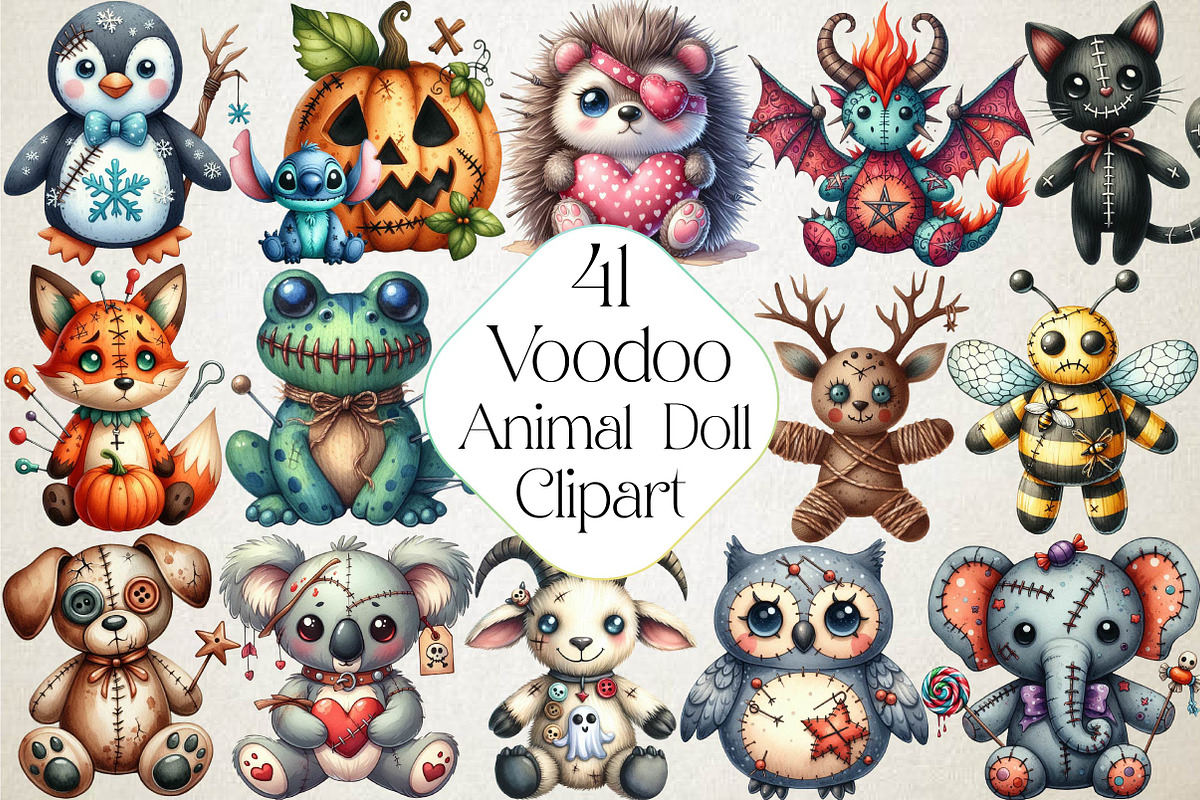 Halloween Voodoo Animal Doll Clipart, an Illustration by DreamPrint404 (Photo 1 of 5)