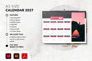 Landscape Calendar 2027 Template, a Stationery Template by MstArtwork (Thumbnail 1 of 5)