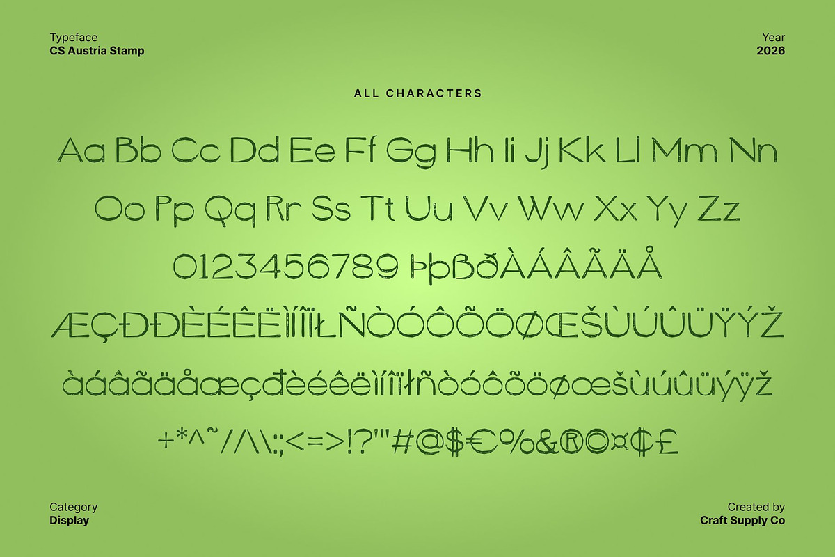 CS Austria Stamp, a Sans Serif Font by Craft Supply Co. (Photo 8 of 8)