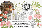 Vintage Rose Clipart Bundle, an Object Graphic by Elen-Lane (Thumbnail 2 of 3)