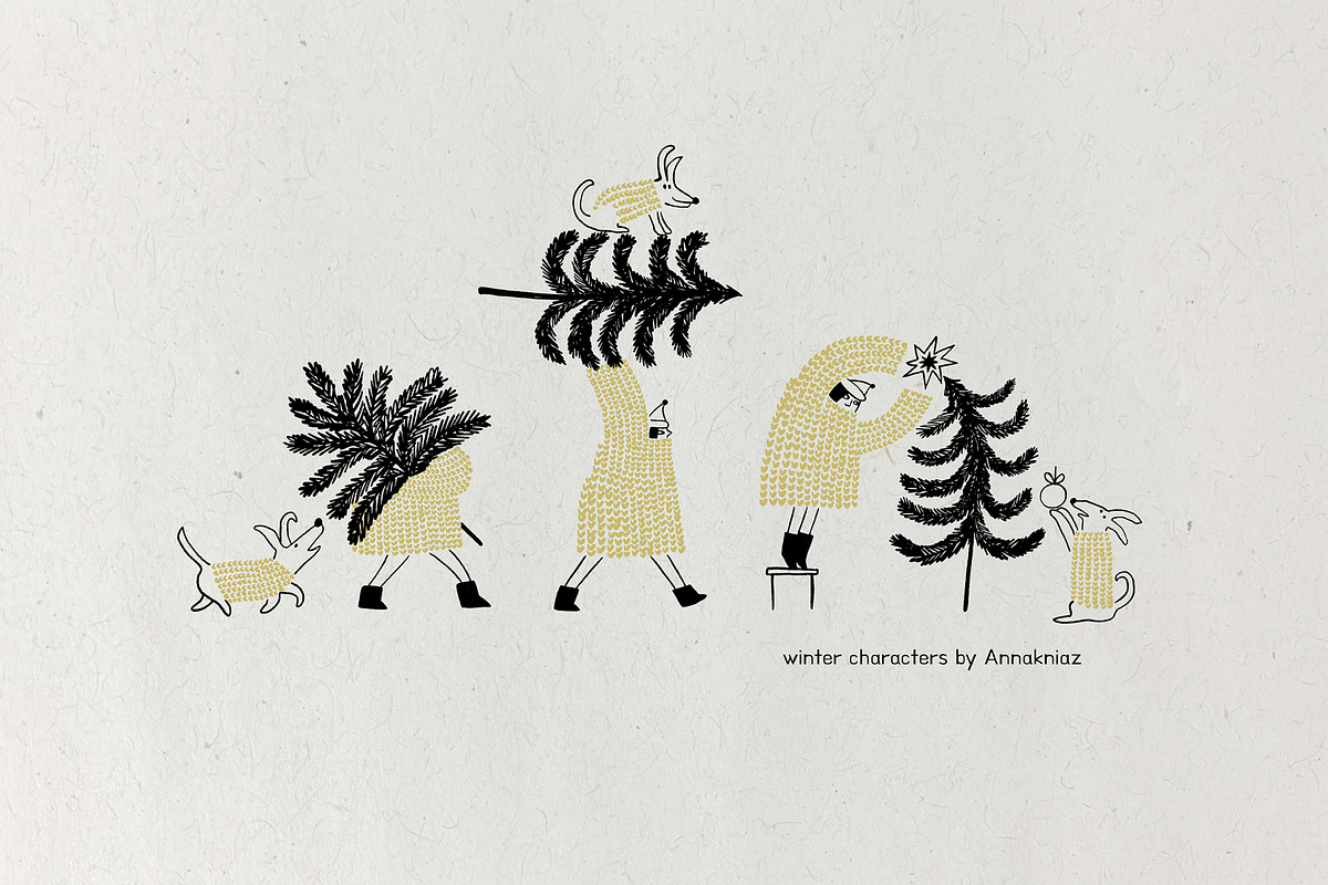 Winter Characters, a Seasonal Illustration by Annakniaz (Photo 8 of 13)