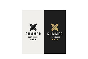 Surf summer retro vintage logo templ, a Branding & Logo Template by LOGOCREATIVE