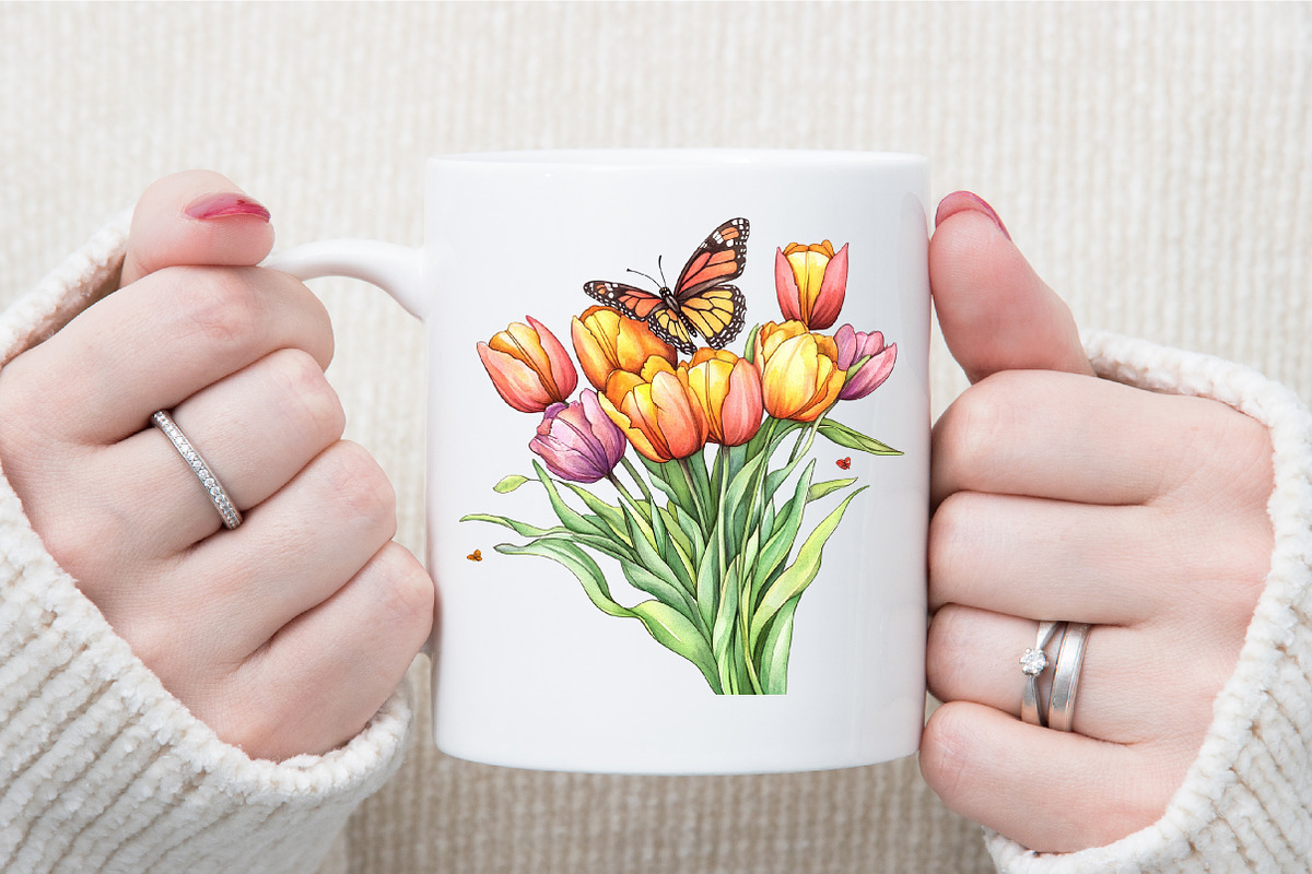 Floral Butterfly Monarch Spring Clip, an Illustration by Sublimation Artist (Photo 5 of 6)