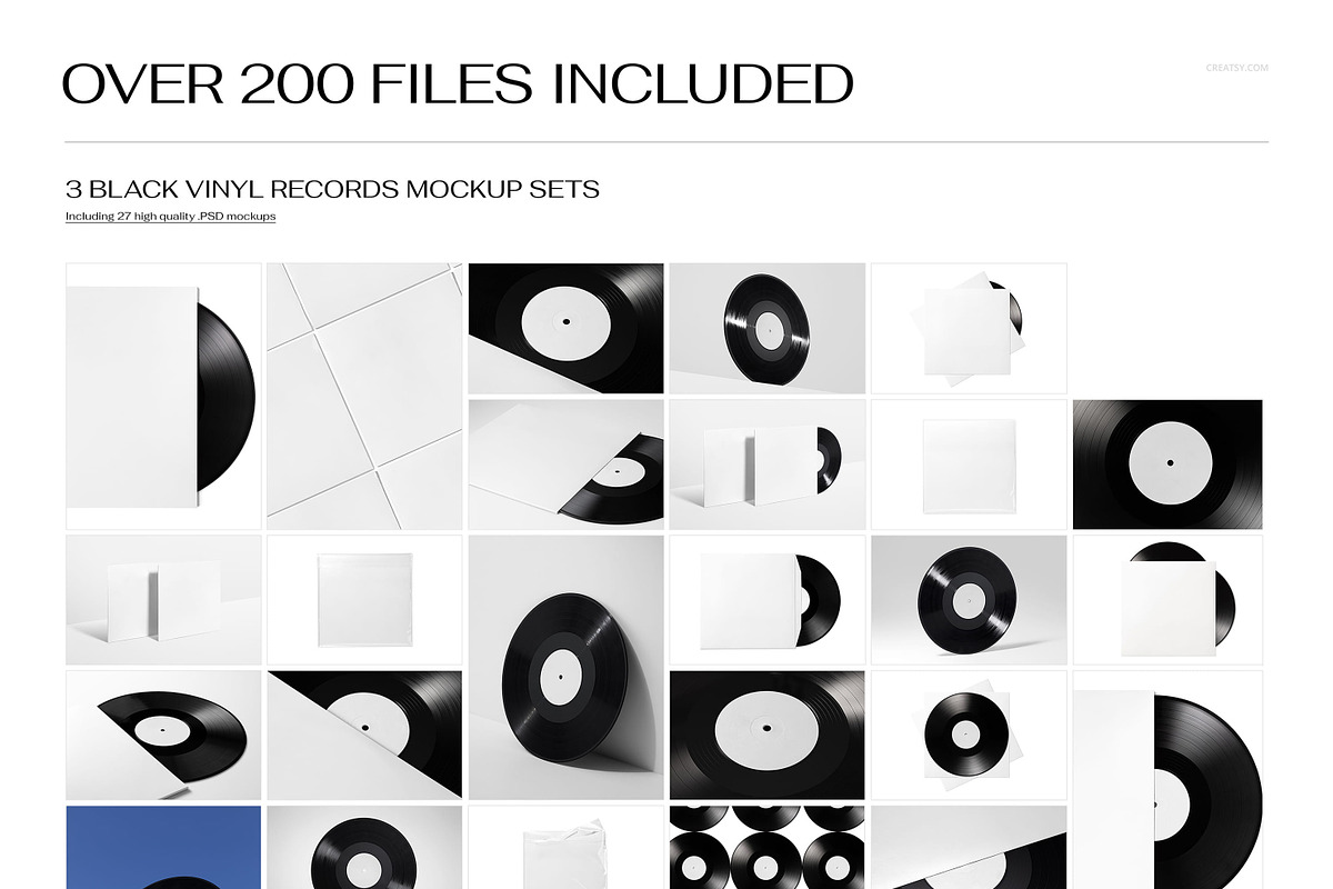 Vinyl Record Mockup Bundle, a Merchandise Mockup by creatsy5 (Photo 2 of 28)