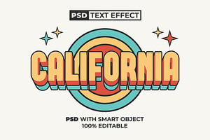 California Text Effect Retro Style