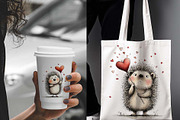 Valentine's Day Hedgehog Clipart, a Graphic by one-touch (Thumbnail 4 of 7)