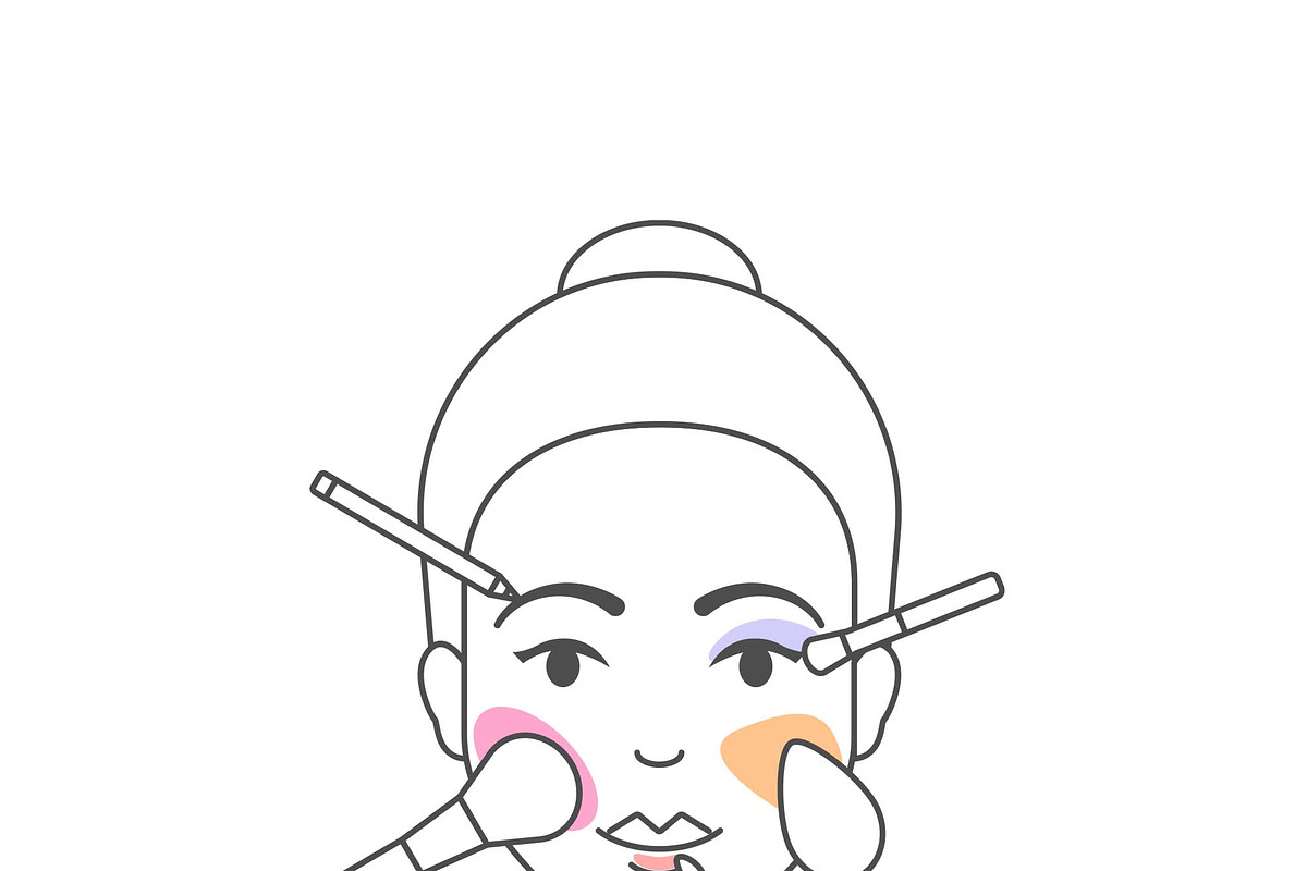 Makeup icons, an Outline Icon by mayrum (Photo 3 of 3)