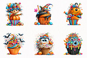 Halloween Cupcake Clipart Set, a Seasonal Illustration by fashionaddict (Thumbnail 2 of 7)