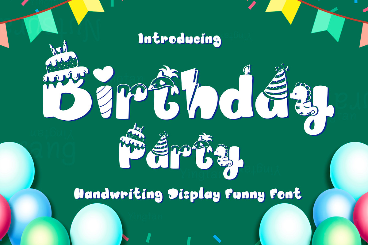 Birthday Party Fonts, a Font by N Nakorn Creative (Photo 1 of 10)