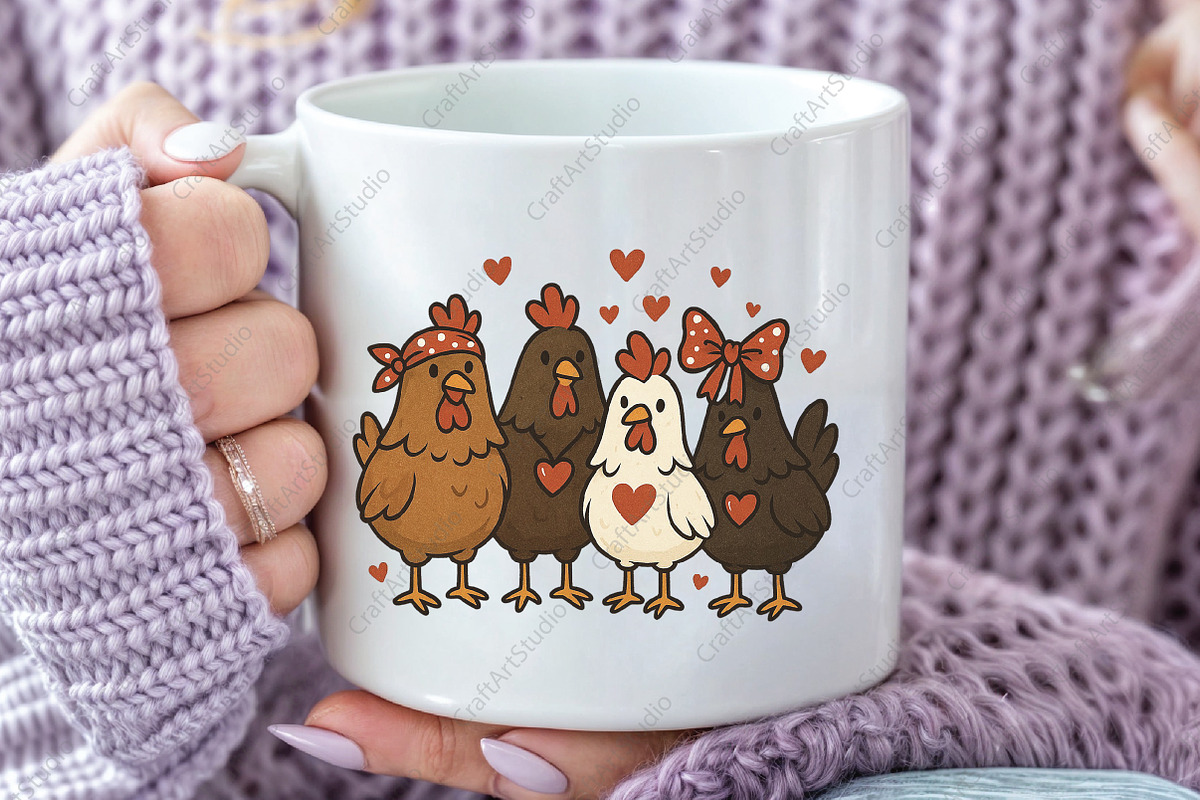 Cute Valentine Chicken Sublimation, an Illustration by CraftArtStudio (Photo 2 of 4)