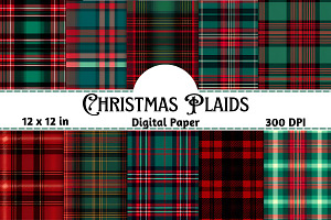 Christmas Plaid Digital Paper Pack