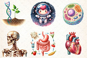 Watercolor Biology Clipart, an Illustration by DreamCafeArt (Thumbnail 4 of 7)