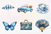 Blue Summer 1920 Clipart, an Illustration by CreationArt (Thumbnail 4 of 9)