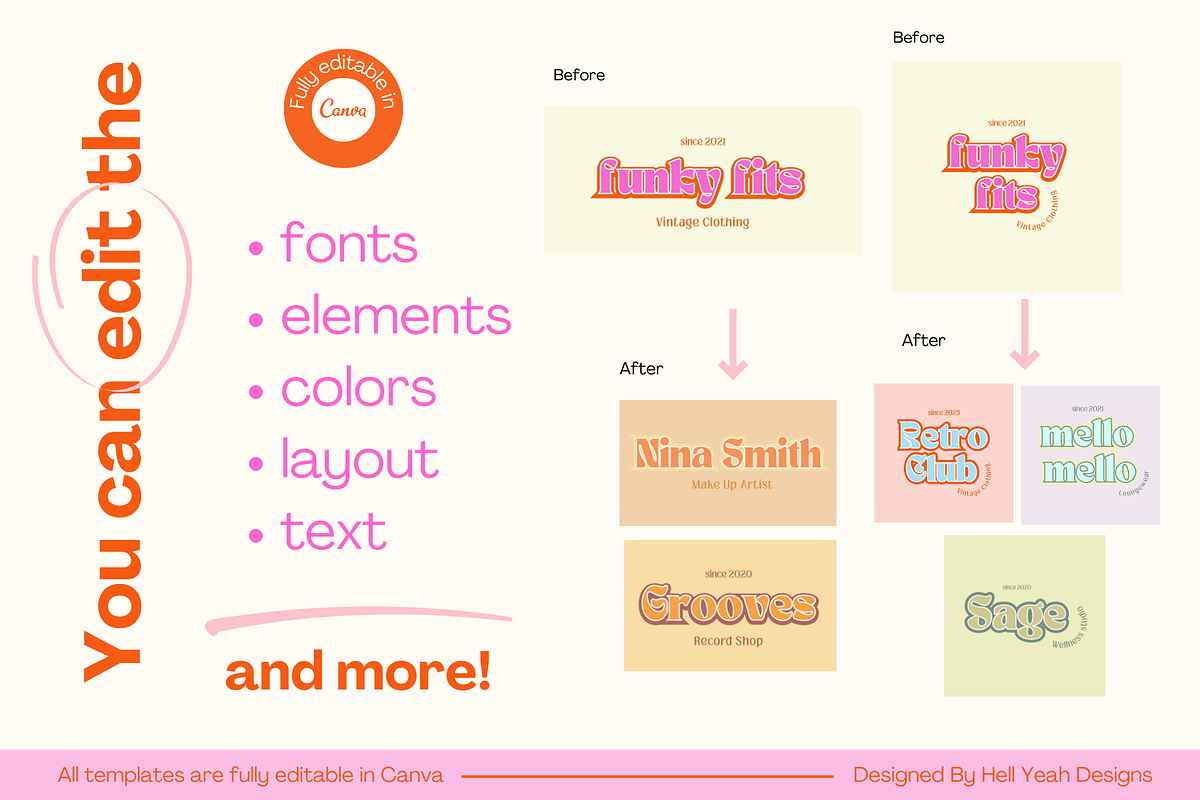 Funky Retro Logo Branding Kit preview 5