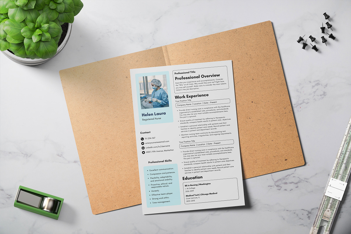 Nurse Resume Template, a Print Template by Snapybiz (Photo 4 of 10)