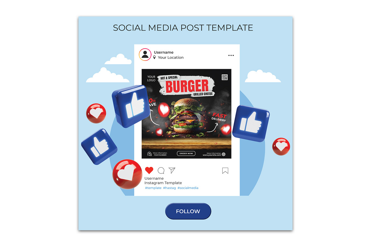 Burger Restaurant Flyer Design, a Flyer Template by YUDesignStore (Photo 4 of 6)