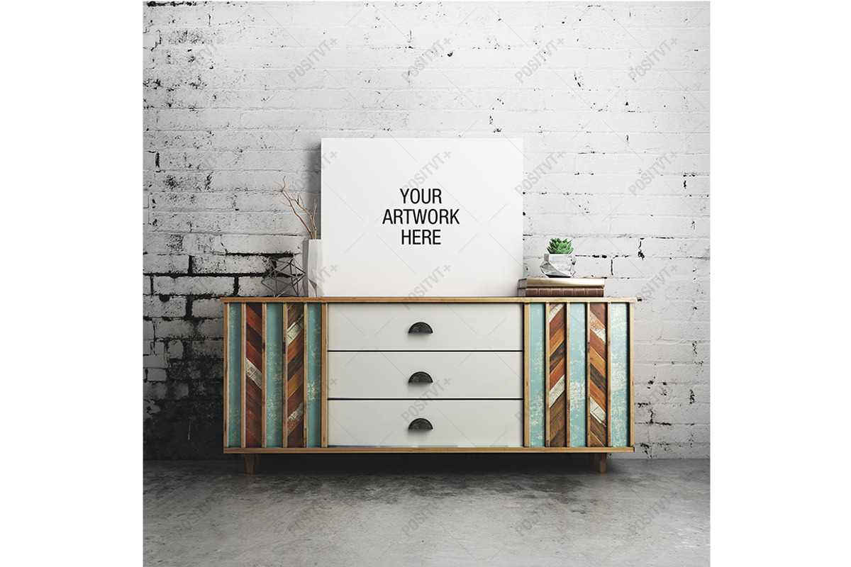 Canvas Poster Mockup Mid Century, a Print Template by positvtplus (Photo 1 of 2)