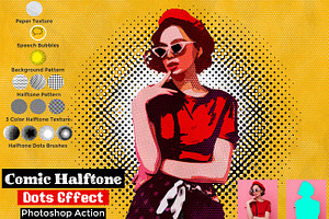 Comic Halftone Dots Effect Ps Action, an Action Add-On by Studio Retouch