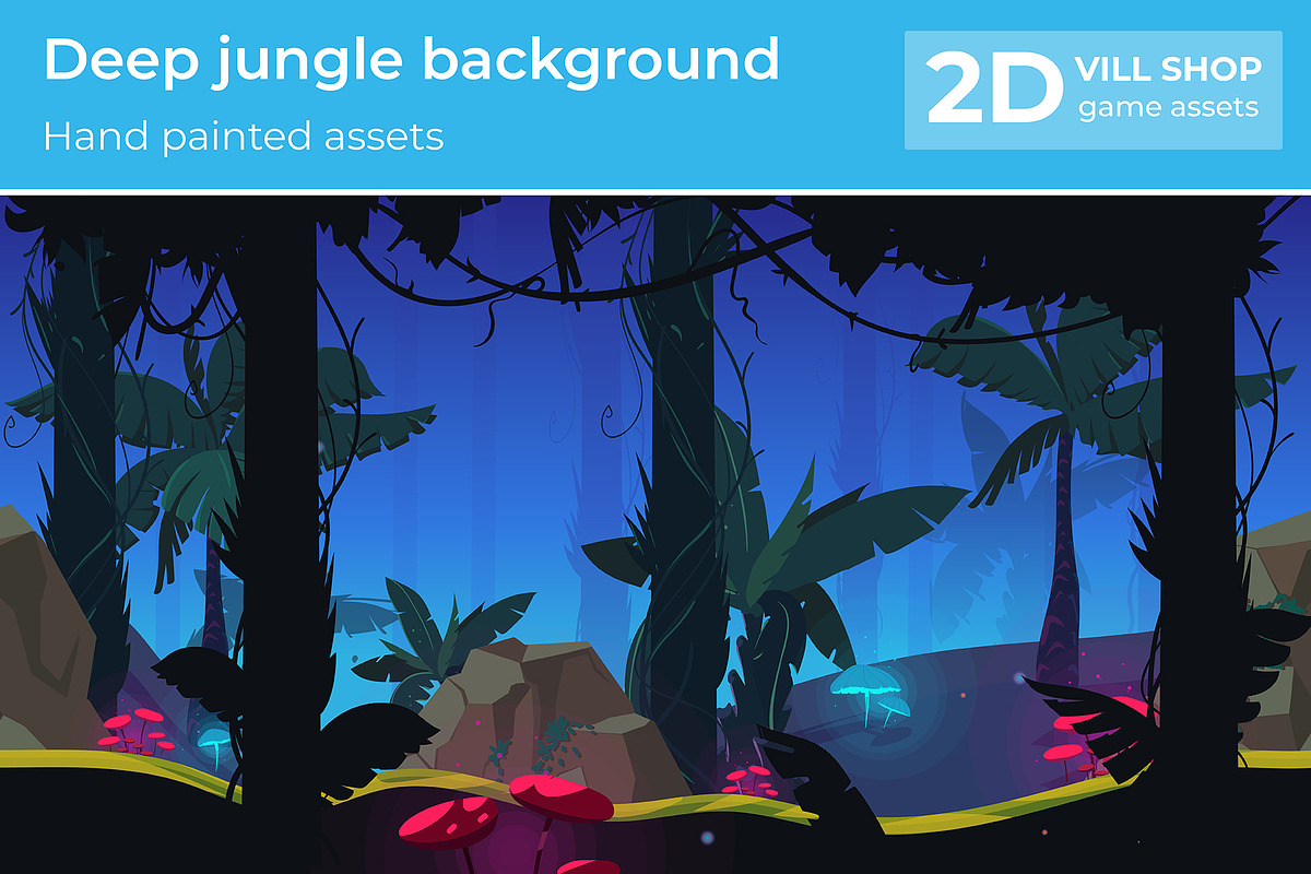 Deep jungle background, an Illustration by 2dvillShop (Photo 1 of 2)