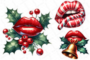 Christmas Lips Clipart Sublimation, an Illustration by DreamPrint404 (Thumbnail 4 of 4)