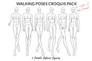 Walking Poses Croquis Pack, a Person Illustration by Art by Lin (Thumbnail 1 of 3)