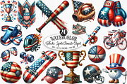 Patriotic Sports Elements Clipart, an Illustration by Designking (Thumbnail 1 of 4)