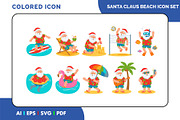 Tropical Santa Claus Colored Icon, a Duotone Icon by Fontmine Studio (Thumbnail 1 of 3)