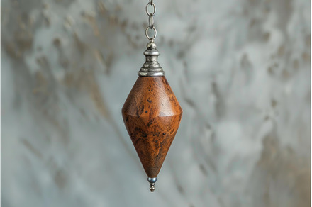 Wooden pendulum hanging on a chain, an Arts & Entertainment Photo by Ylivdesign