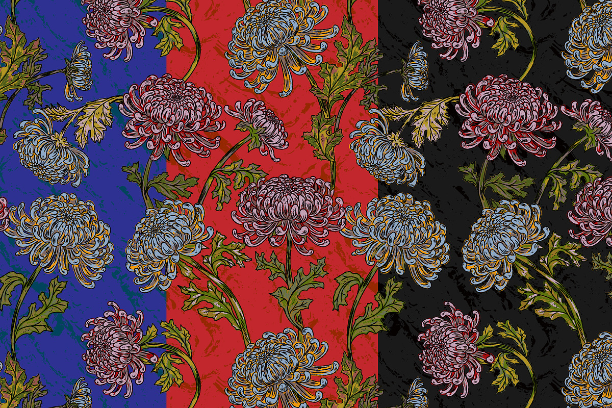 Vintage Chrysanthemum Maximalist, a Pattern Graphic by NayaChu (Photo 1 of 9)