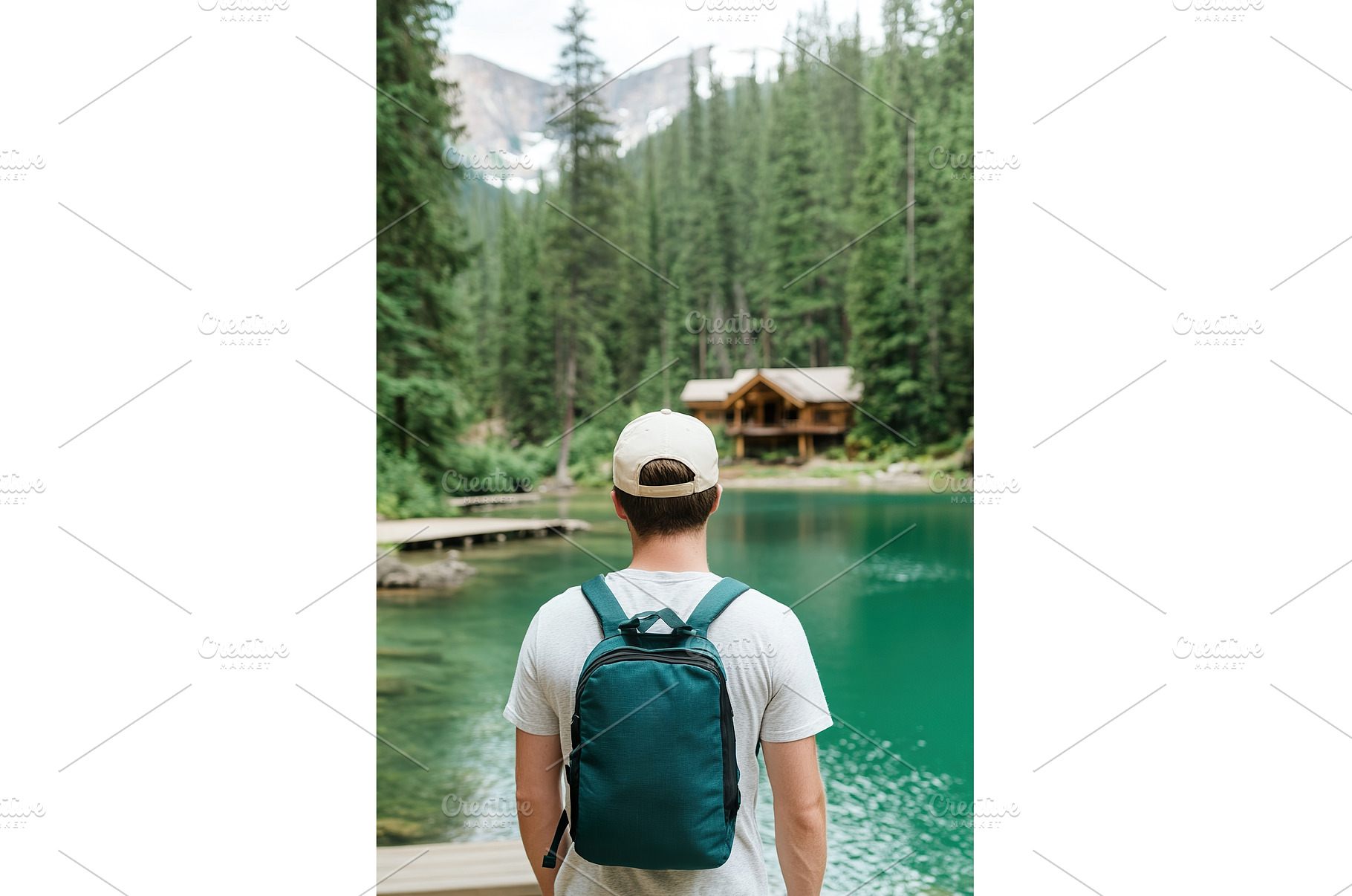 Back View of a Hiker with Backpack, a Nature Photo by Lermont51