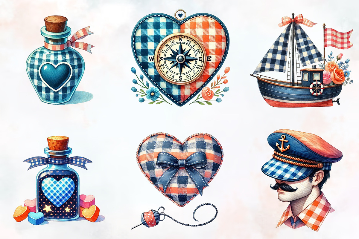 Navy Valentine Sublimation Clipart, an Illustration by RobertsArt (Photo 5 of 7)