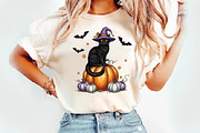 Black Cat Pumpkin Png, an Illustration by Watercolor design (Thumbnail 3 of 3)