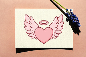 12 Lovely Flying Love Heart Wings