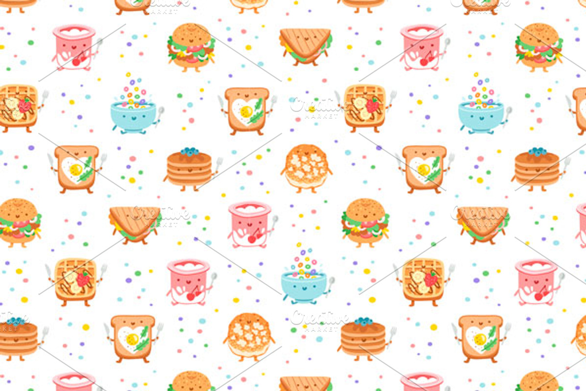 Breakfast characters, a Food Illustration by Stolenpencil (Photo 2 of 3)